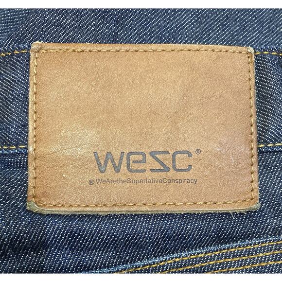 WESC Eddy Selvedge Straight Jeans Men Blue Distressed Size 30x32 - Picture 7 of 8